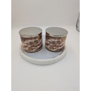 Bath & Body Works Cinnamon Spiced Vanilla Hot Cocoa & Cream 3 Wick Candle Lot 2